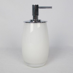 Badezimmerzubehörsatz aus weißem Glas