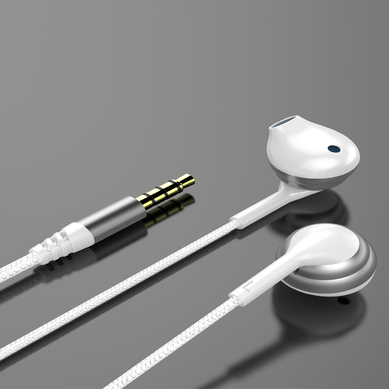 Bequemer tragender Stereo-Metall-Ohrhörer mit halbem In-Ear-Design