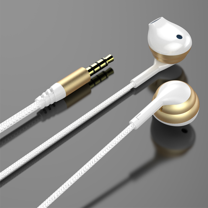 Bequemer tragender Stereo-Metall-Ohrhörer mit halbem In-Ear-Design