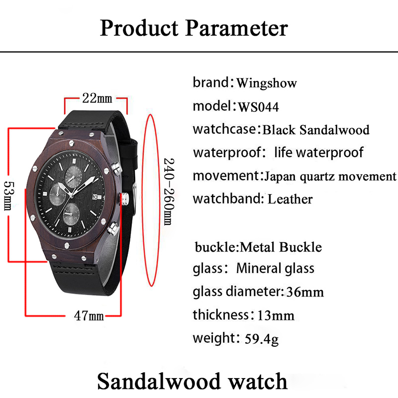 Männer Holz Uhr Vintage Quarzwerk leichte Armbanduhren