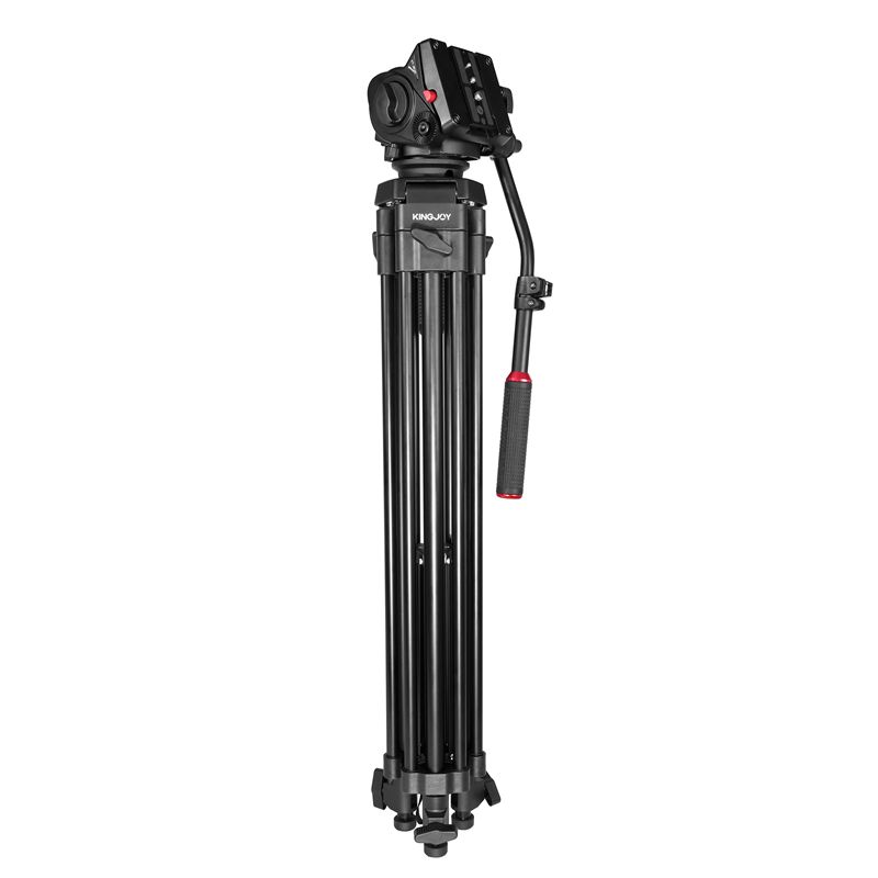 KINGJOY 3-teiliges professionelles Hochleistungs-Videostativ VT-2100L mit Flüssigkeits-Dämpfungskopf VT-3530 für Camcorder