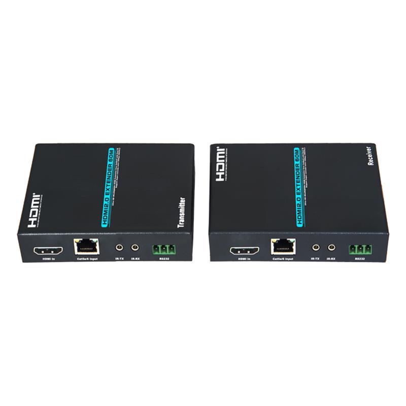 V2.0 HDMI Extender 60m Über ein einziges Cat5e / 6-Kabel 4Kx2K @ 60Hz HDCP2.2 Multi-Receiver-Kaskade