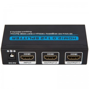 V2.0 HDMI 1x2 Splitter Unterstützung 3D Ultra HD 4Kx2K @ 60Hz HDCP2.2