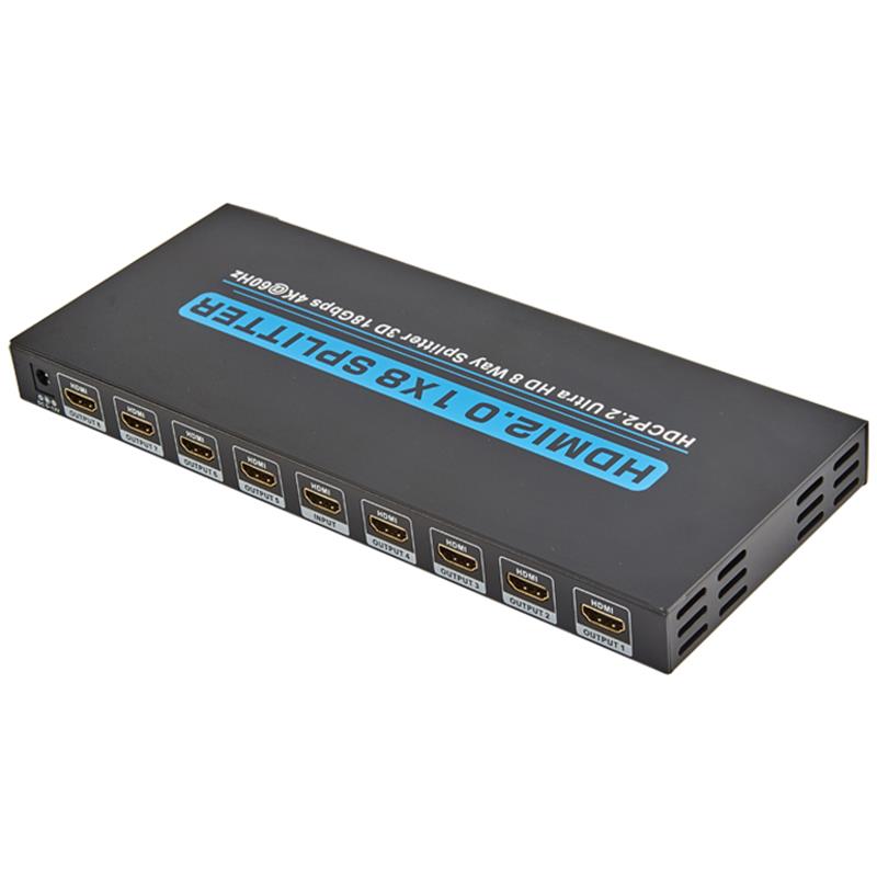 V2.0 HDMI 1x8 Splitter Unterstützung 3D Ultra HD 4Kx2K @ 60Hz HDCP2.2