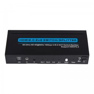 V2.0 HDMI 2x2 Switch \/ Splitter-Unterstützung 3D Ultra HD 4Kx2K @ 60Hz HDCP2.2