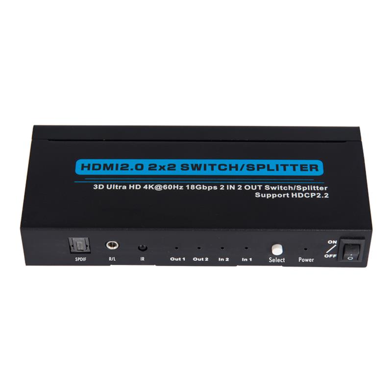 V2.0 HDMI 2x2 Switch / Splitter-Unterstützung 3D Ultra HD 4Kx2K @ 60Hz HDCP2.2