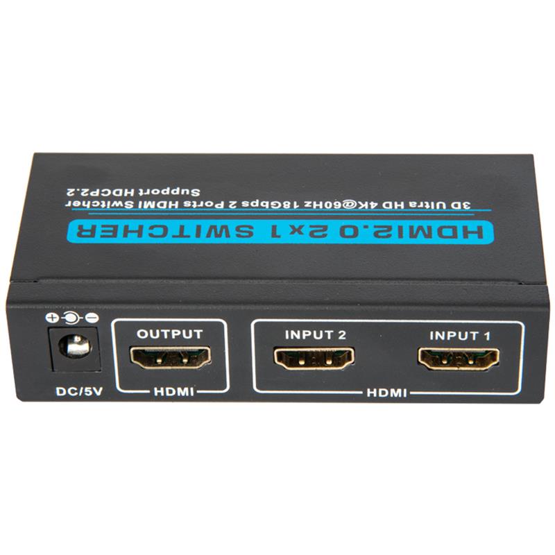 V2.0 HDMI 2x1 Switcher Unterstützt 3D Ultra HD 4Kx2K @ 60Hz HDCP2.2