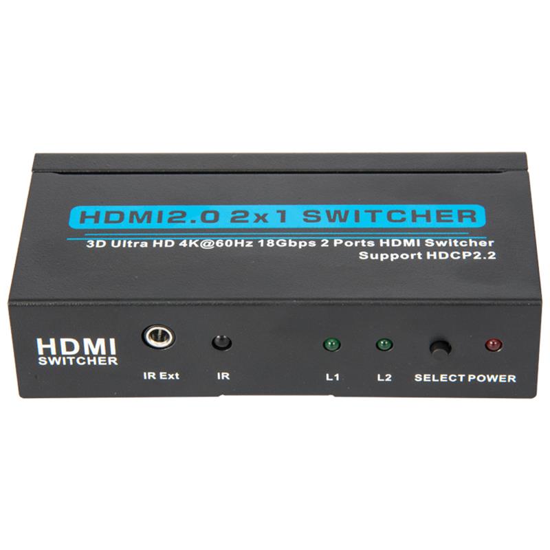 V2.0 HDMI 2x1 Switcher Unterstützt 3D Ultra HD 4Kx2K @ 60Hz HDCP2.2