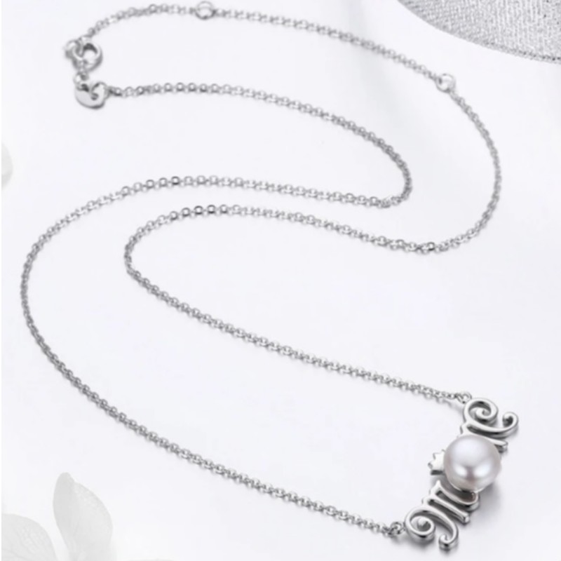 Auswendig gelernt Halskette für Perlmutt Anhänger 925 Sterling Silber Buchstaben Halskette
