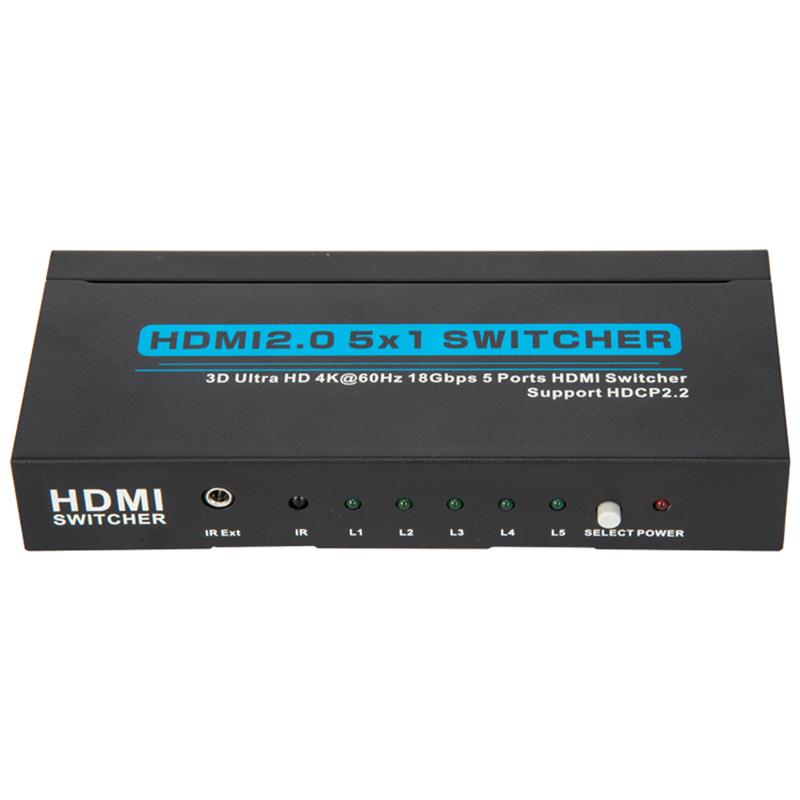 V2.0 HDMI 5x1 Switcher Unterstützt 3D Ultra HD 4Kx2K @ 60Hz HDCP2.2