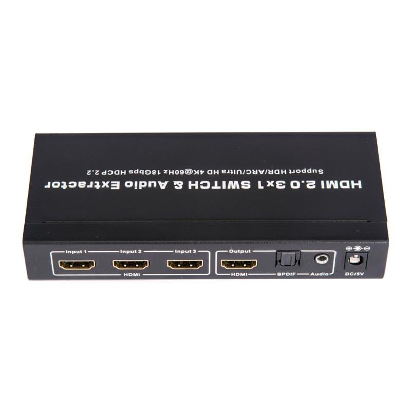 V2.0 HDMI 3x1 Switcher & Audio Extractor Unterstützung ARC Ultra HD 4Kx2K @ 60Hz HDCP2.2 18Gbps