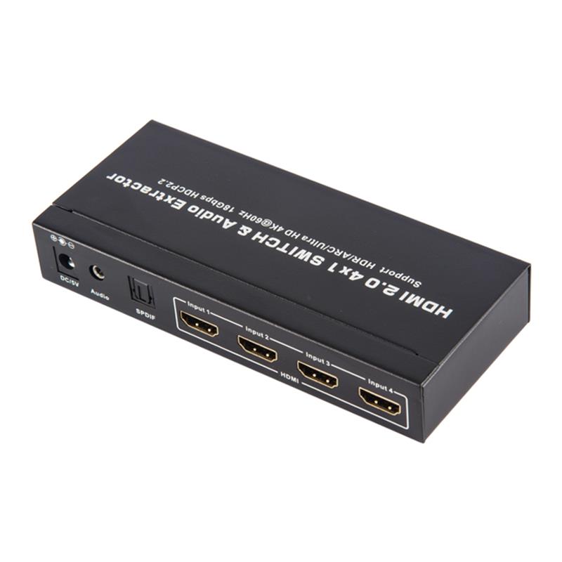 V2.0 HDMI 4x1 Switcher & Audio Extractor Unterstützung ARC Ultra HD 4Kx2K @ 60Hz HDCP2.2 18Gbps