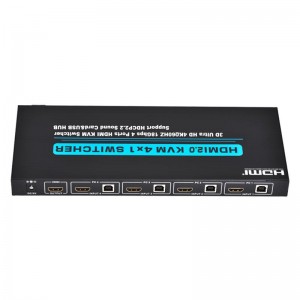 V2.0 HDMI KVM 4x1 Switch Unterstützung Ultra HD 4Kx2K @ 60Hz HDCP2.2 18Gbps Soundkarte & USB Hub