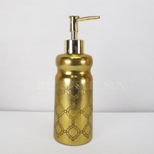 Rundes lasergeschnittenes Mosaikgoldmusterglas-Badezimmerzubehör