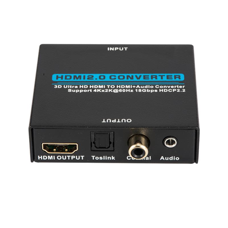 V2.0 HDMI Audio Extractor HDMI zu HDMI + Audio Konverter Unterstützt 3D Ultra HD 4Kx2K bei 60Hz HDCP 2.2 18Gbps