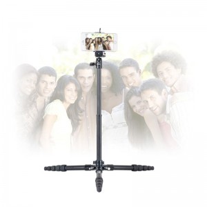 Kingjoy SF056 5-teiliges faltbares Stativ-Kit mit Flachwinkelaufnahme und Mittelsäule kann als Einbeinstativ verwendet werden