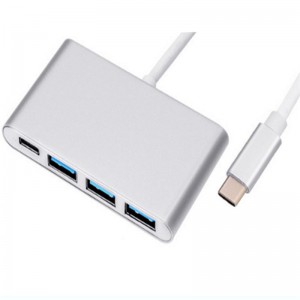 4-in-1 USB Typ C auf USB 3.0x3 + Typ C Hub Adapter