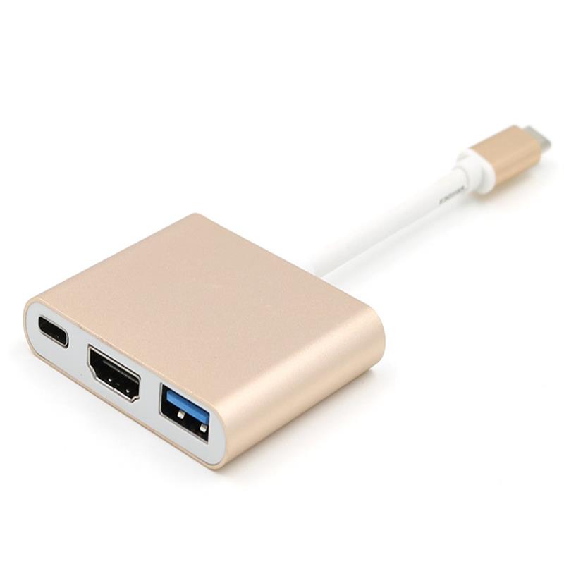 USB Typ C zu HDMI + USB 3.0 + Typ C Hub Adapter