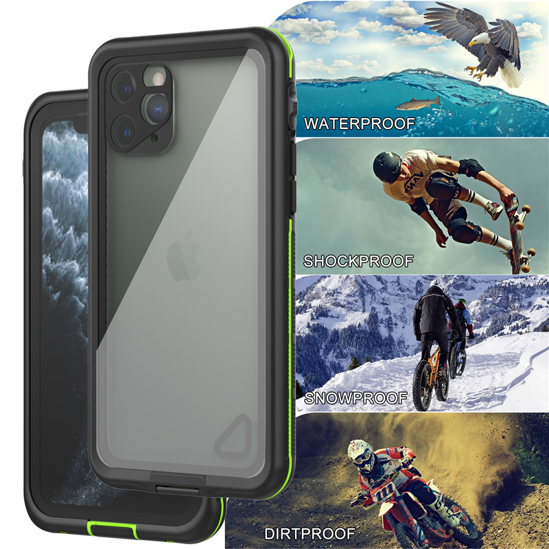 Unterwassergehäuse wasserdichter Halter iPhone 11 Pro wasserdichtes Gehäuse (schwarz) mit transparenter rückseitiger Abdeckung
