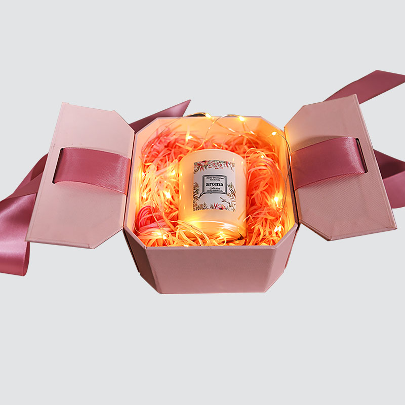 Rosa süße Bowknot-Geschenkbox-geformte Klappen-Kerzen-Schalen-Schokoladen-vorzügliche Geschenkbox