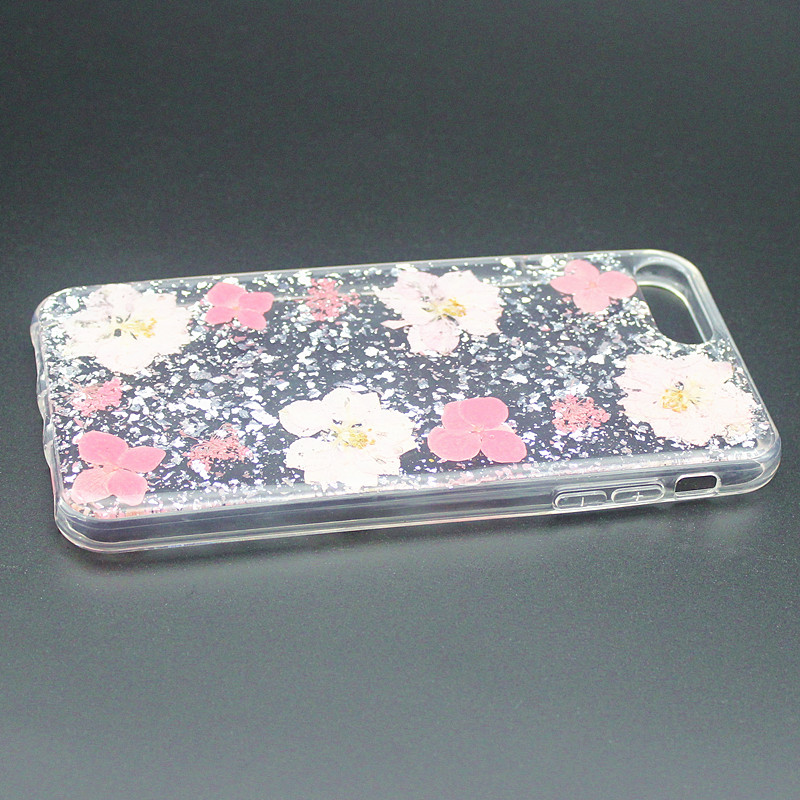 TPU + PC glitzernde Tropfen kleben Handytasche mit Innenblume von Hand für iPhone 6 Plus / 7 Plus / 8 Plus