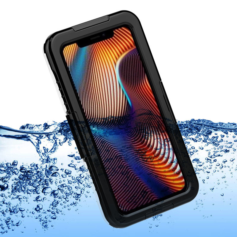 Die beste wasserdichte Tasche Apfel wasserdicht Behälter wasserdicht Behälter für iphone XR (Schwarz)