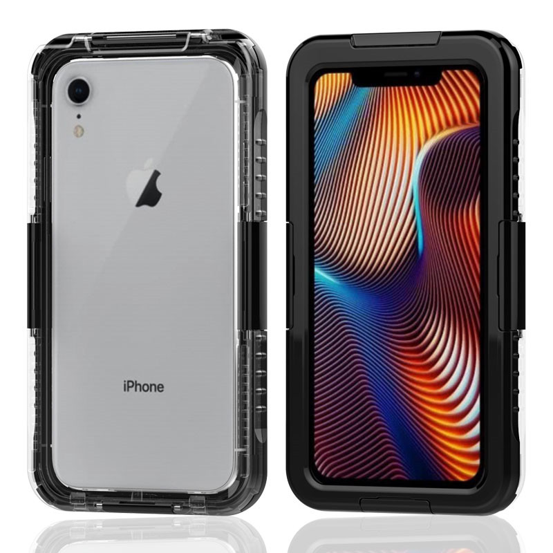Die beste wasserdichte Tasche Apfel wasserdicht Behälter wasserdicht Behälter für iphone XR (Schwarz)