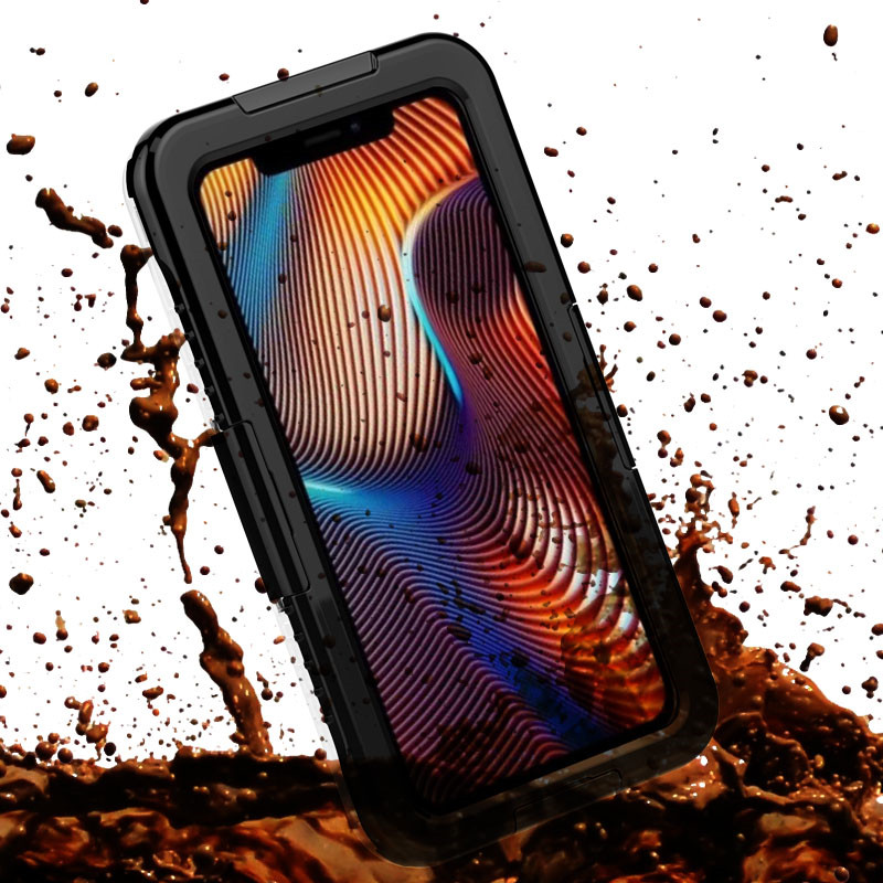 Die beste wasserdichte Tasche Apfel wasserdicht Behälter wasserdicht Behälter für iphone XR (Schwarz)