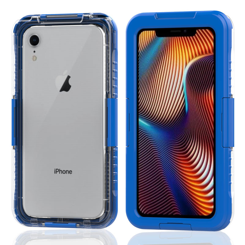 Wasserdichte packung für iphone wasser stoß staubdicht beste wasserdichte hülle für iphone xr (blau)