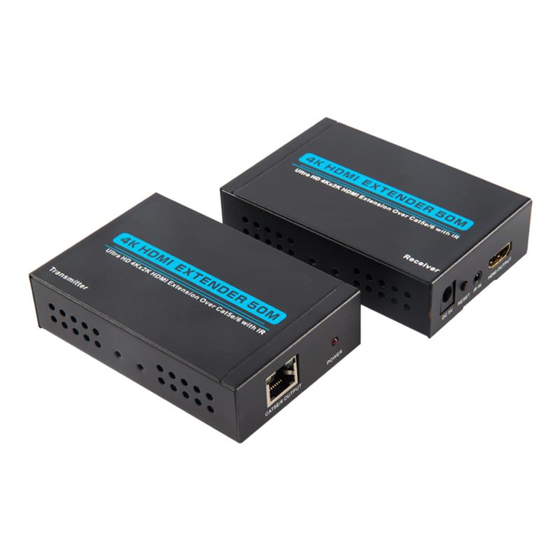 V1.4 4K HDMI Extender 50m über einzelnes Cat5e / 6-Kabel Unterstützt Ultra HD 4Kx2K / 30Hz