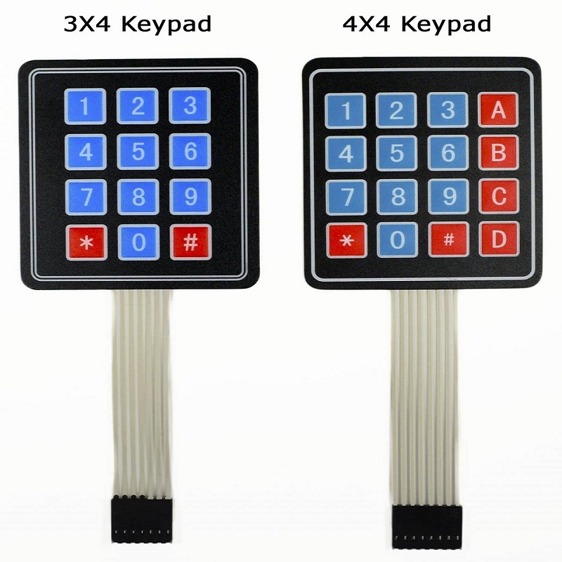 Kundenspezifische Smart Electronics 3x4 Matrix Array Folientastatur 12 Tasten 4 * 3 4X3 Tastatur 3 * 4