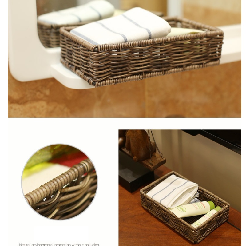 Wasserdichter Aufbewahrungskorb für Badezimmer aus Rattan