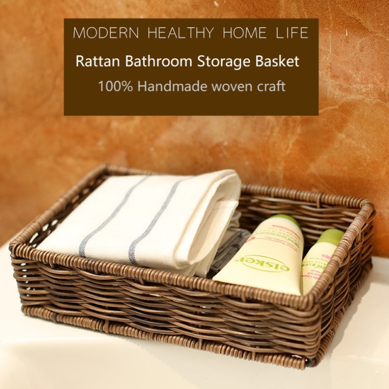 Wasserdichter Aufbewahrungskorb für Badezimmer aus Rattan
