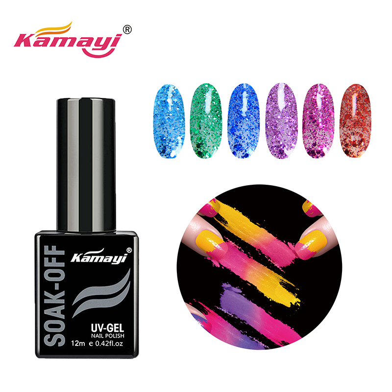Kamayi hohe Qualität Neupreis Nail Art Großhandel Kamayi 400 Farben weg tränken UV Nagelgelpolituren Pailletten Gelpolitur