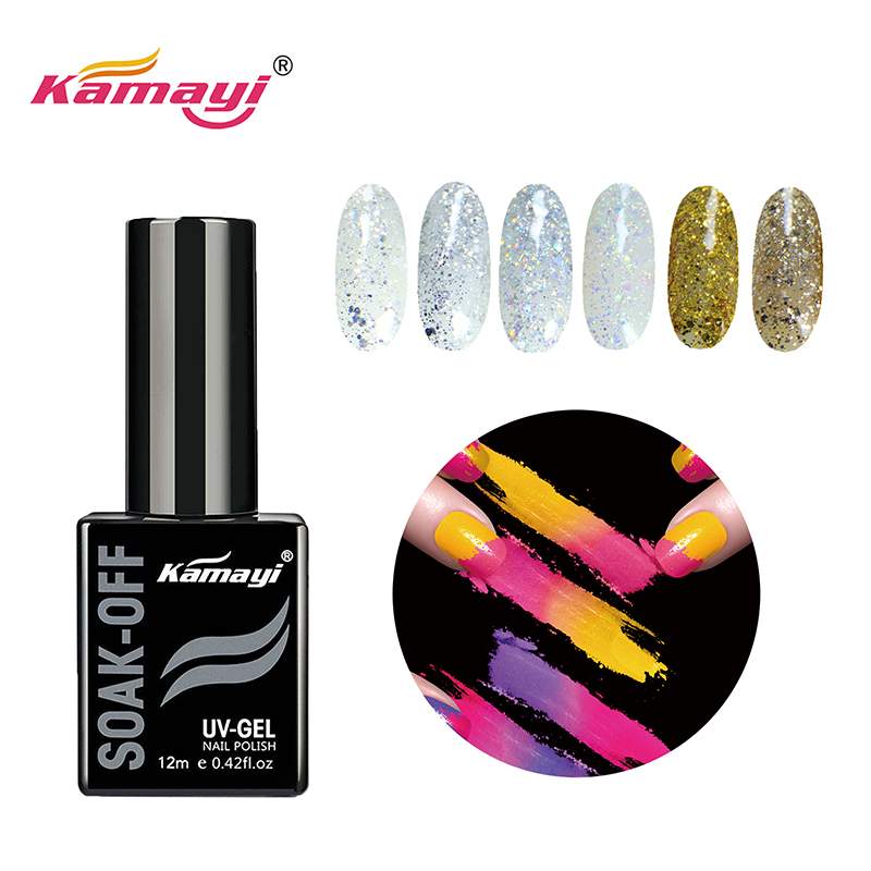 Kamayi hohe Qualität Neupreis Nail Art Großhandel Kamayi 400 Farben weg tränken UV Nagelgelpolituren Pailletten Gelpolitur