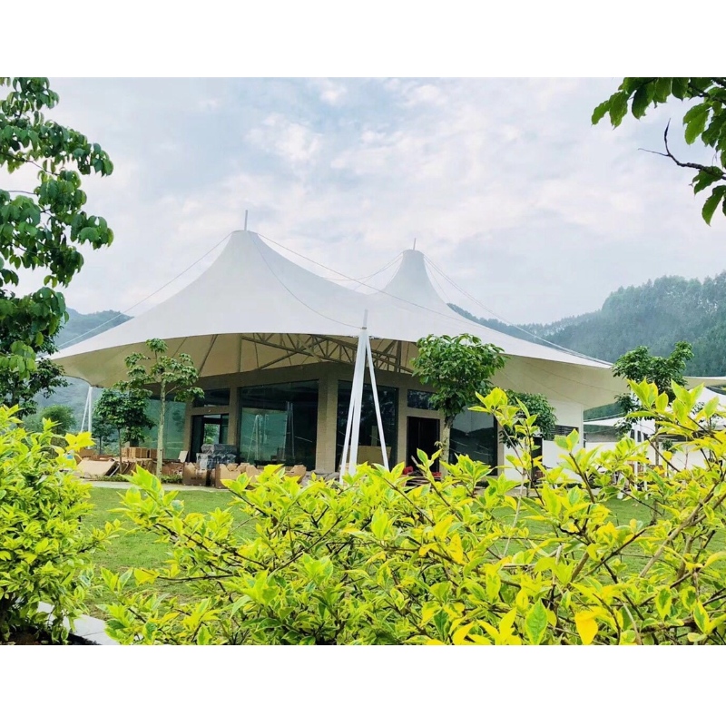 Fertighäuser im Freien Preiswerte Glamping-Zelte Hersteller PVDf-Gewebe Stahlkonstruktion Luxuszelt-Hotel