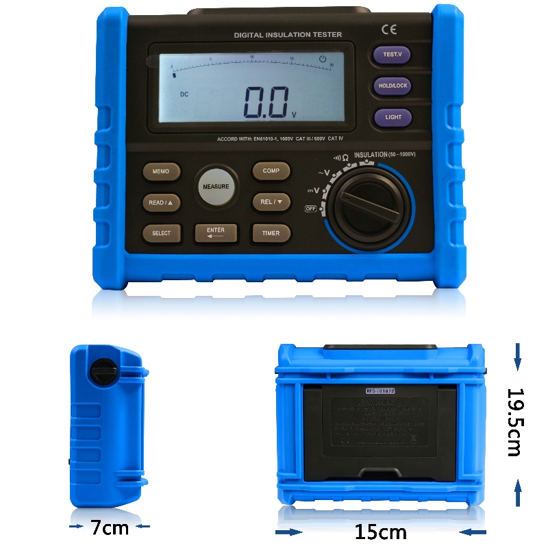 Digital Megohmmeter Megger Isolationswiderstandstester Hochspannungs-Digital-Isolationsprüfgerät Megger Earth