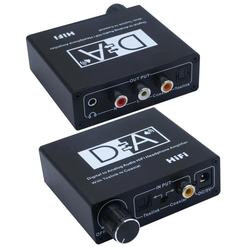 Digital-Analog-Audio-HiFi-Kopfhörerverstärker mit koaxialem Toslink-Audio