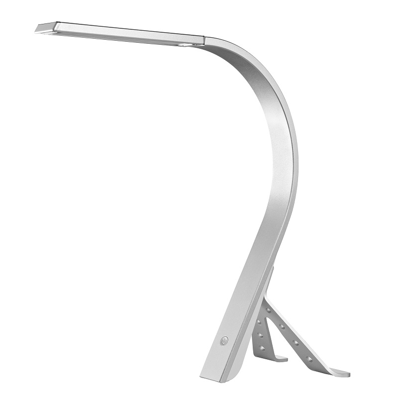 525 Touch Dimmable Clip On Table Lamp Silver LED Desk Lamp Metal Swing Arm LED Reading Light