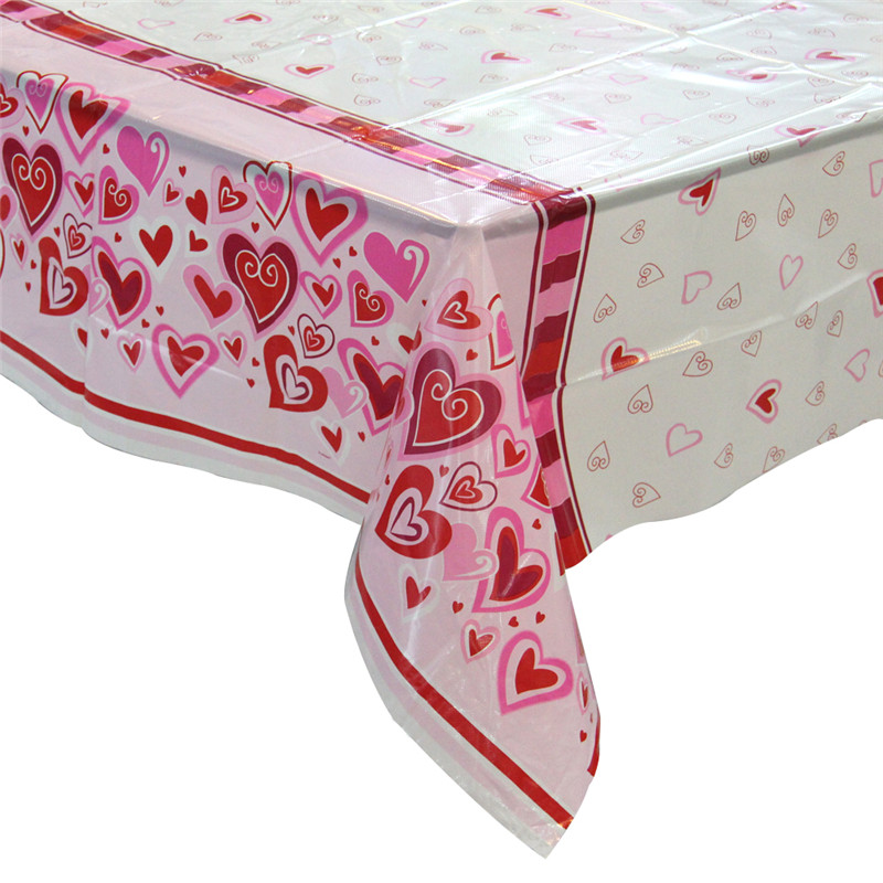 Valentinstag Plastik-Party-Tischtücher Disposable und Rectangular Tablecovers