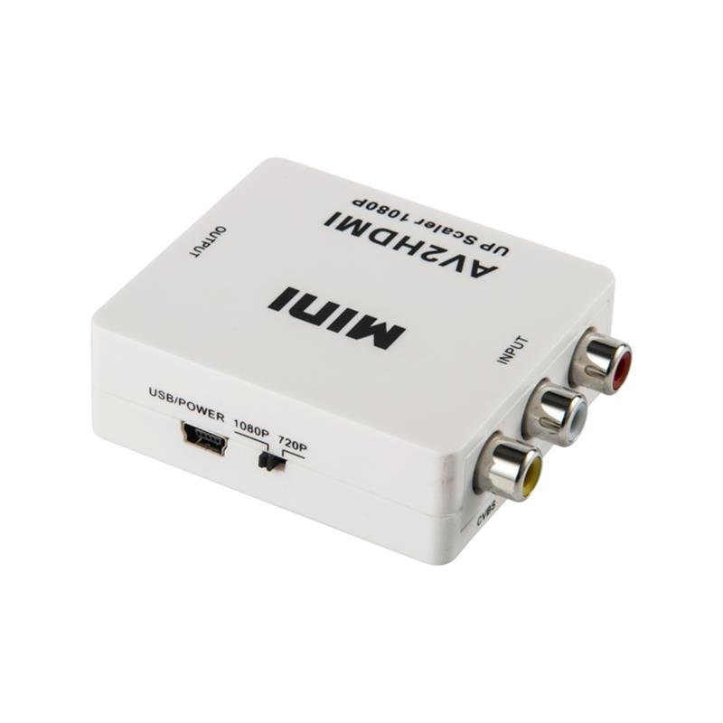 Mini Size AV/RCA/CVBS to HDMI Converter Upscaler 720p/1080p