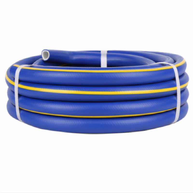 3-lagiger geflochtener bunter Superflex PVC Wasserschlauch mit gelber Linie