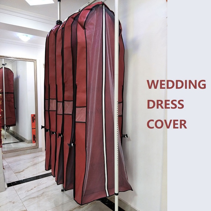 SGW07 Qualitätsgroßhandelskundenspezifisches Firmenzeichen-Staubverhinderung umweltfreundliche Abdeckung, die langen Kleiderbrautkleid-nicht gesponnenen Kleiderbeutel Wedding ist