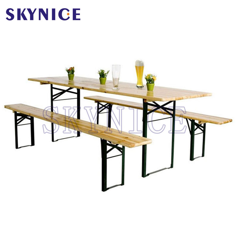 Kiefernholz-Garten-faltender Biertisch und Bank-Satz