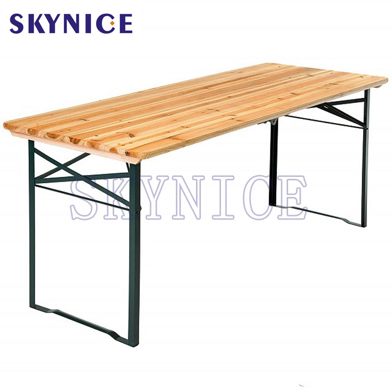 3 STÜCKE Beer Table Bench Set Klappbarer Picknicktisch aus Holz