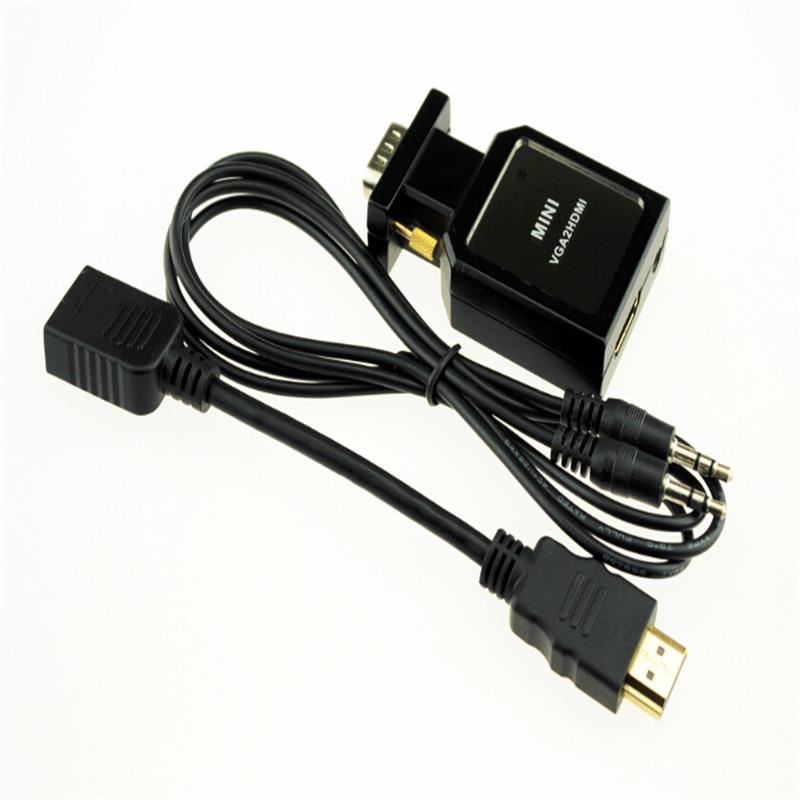 Metallgehäuse MINI Größe VGA + 3,5 mm Audio zu HDMI Konverter