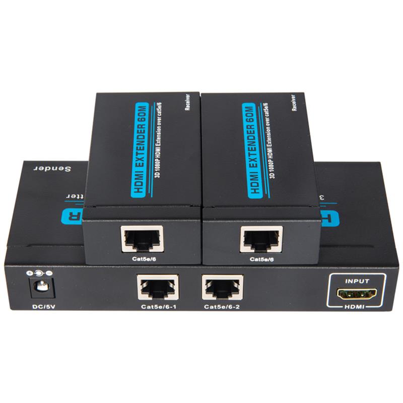 2 Ports UTP HDMI 1x2 Splitter über Single Cat5e / 6 Mit 2 Empfängern bis zu 60 m