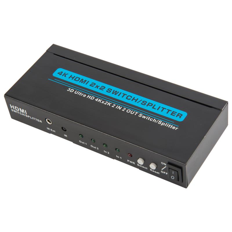 4K / 30Hz HDMI 2x2 Switcher / Splitter Unterstützung 3D Ultra HD 4Kx2K / 30Hz