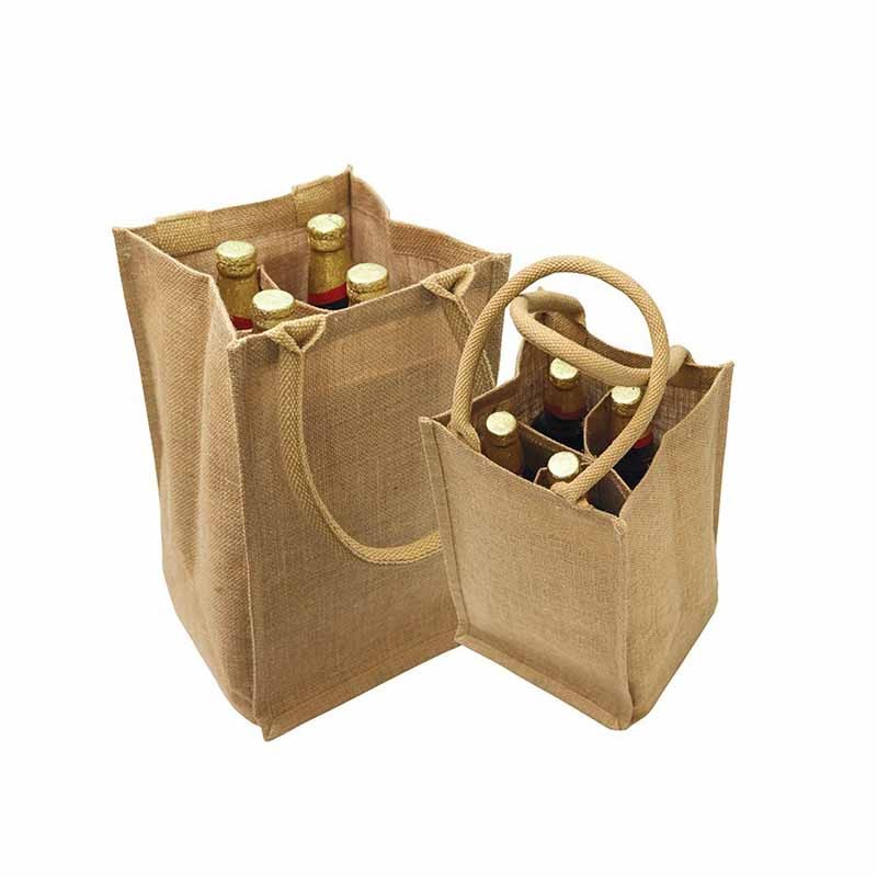 SGS49 Custom Printed Günstige Preise Leinen Jute Hanf Kordelzug Beutel Bier Weinflasche Tasche