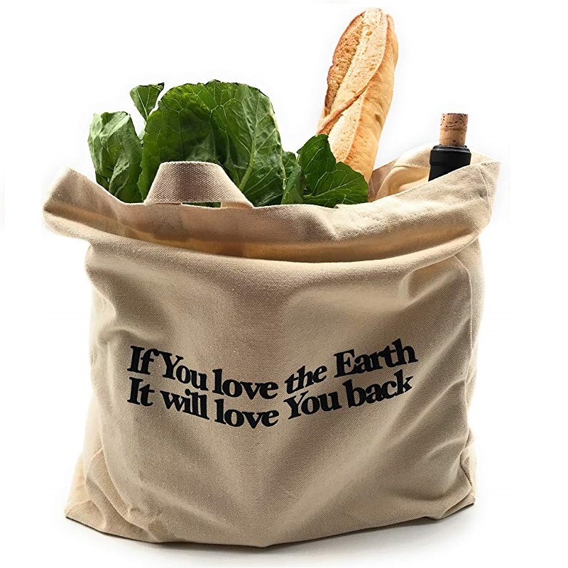 SG64 Heavy Duty Organic Vegetable Fruit Shopping Bag Cotton Canvas Tote Bags mit benutzerdefiniertem Logo